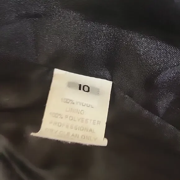 Marvin Richards Black Wool Coat With Pockets Short Double Breasted Women Size 10 - Picture 6 of 6
